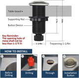 Garbage Disposal Air Switch Kit Sink Top Waste Disposal Long Stainless Steel Brushed Nickel On/Off Air Button Food and Waste Disposals Part by Etoolcity