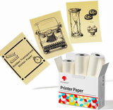 Phomemo Golden Self-Adhesive Thermal Paper, Glossy Printable Sticker Paper Label for Phomemo M02/M02 Pro/M02S/P2S/M03/M04S Mini Sticker Printer, 50Mm X 3.5M, Diameter 28Mm, 3-Rolls