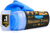 Premium Shammy Cloth for Car Drying - 26”X17” - Super Absorbent Chamois Towel for Car - Scratch-Free, Reusable & Soft