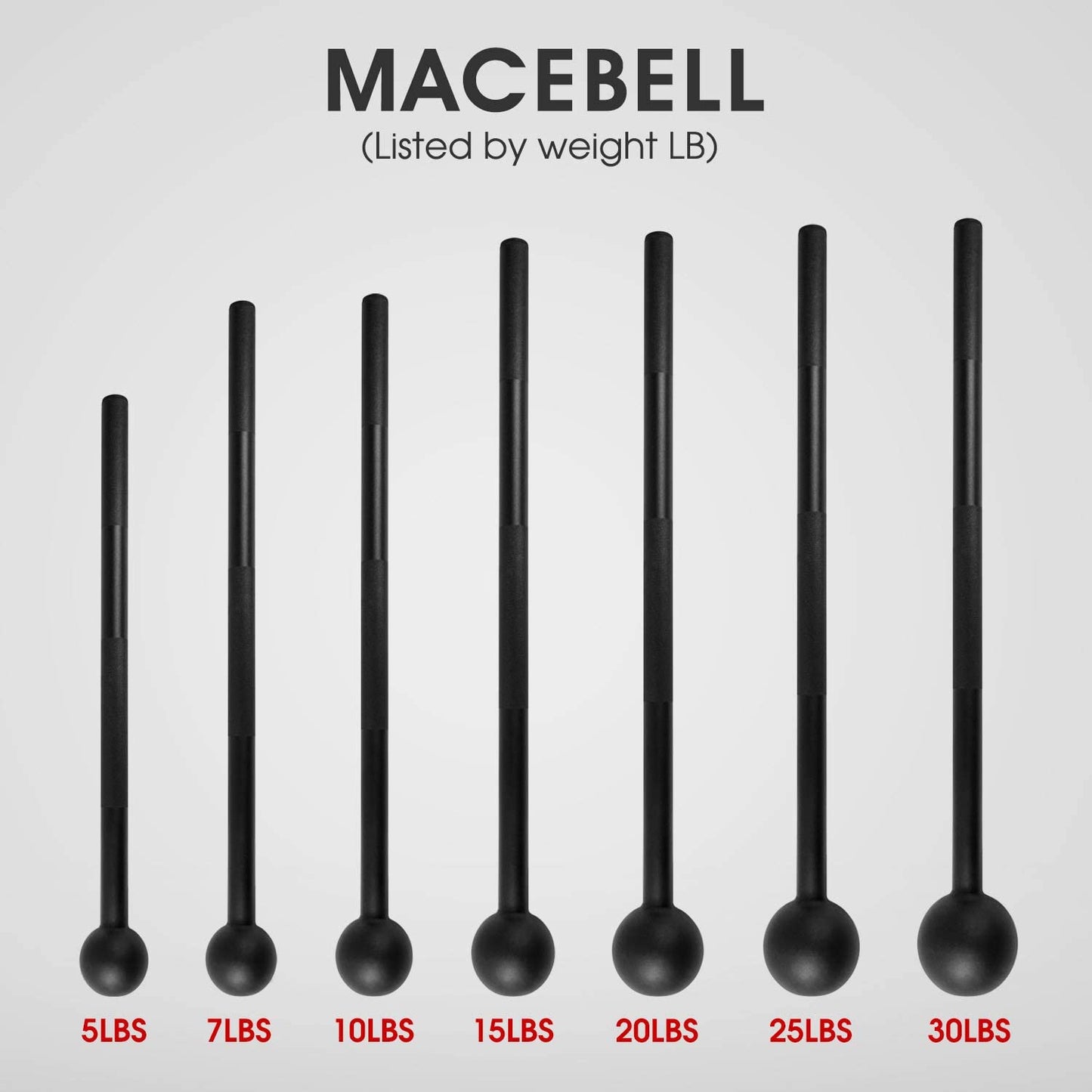 Yes4All Steel Mace Bell for Strength Training - Support Full Body, Muscles, Shoulder, Grips & Forearms Workouts to Rehabilitation, Stretching 5, 7, 10, 15, 20, 25, 30Lb for Woman & Man