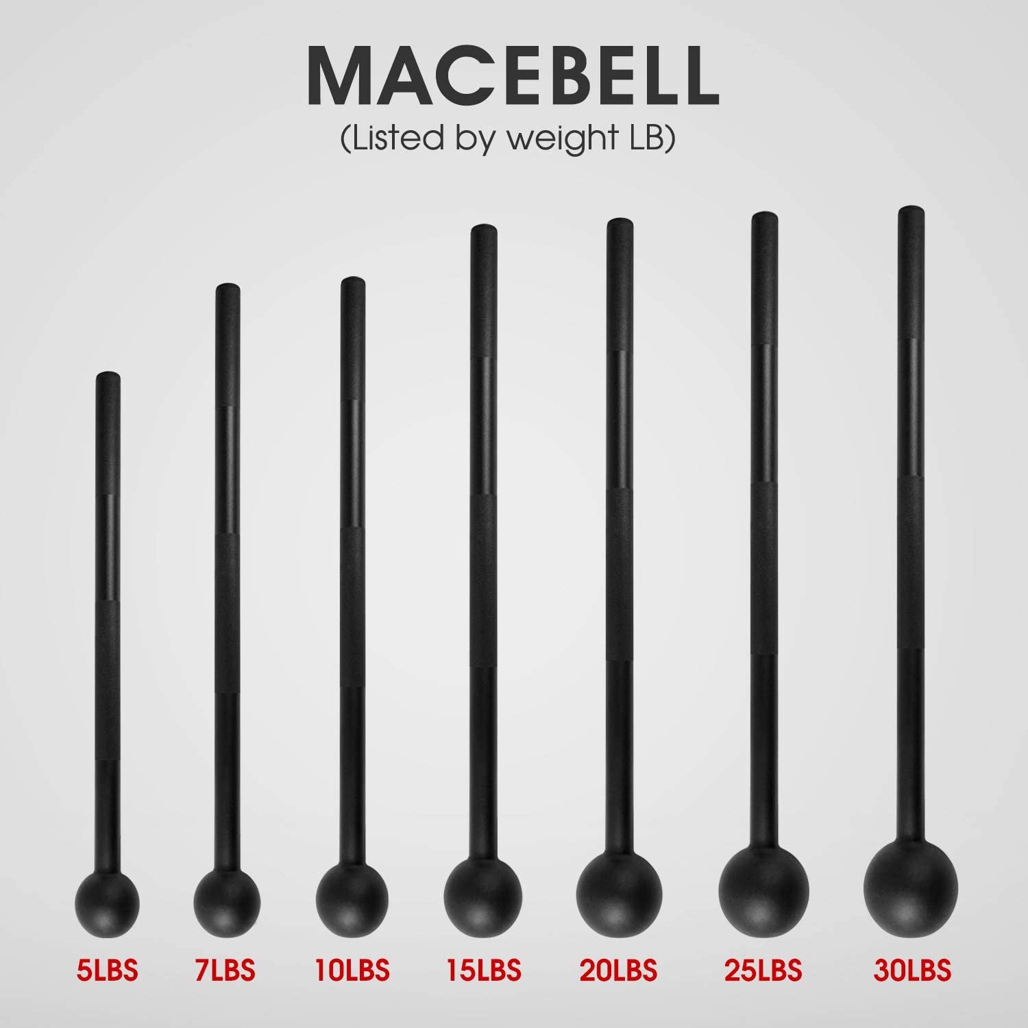 Yes4All Steel Mace Bell for Strength Training - Support Full Body, Muscles, Shoulder, Grips & Forearms Workouts to Rehabilitation, Stretching 5, 7, 10, 15, 20, 25, 30Lb for Woman & Man