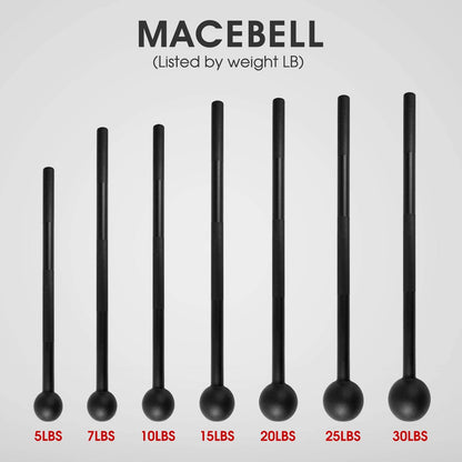 Yes4All Steel Mace Bell for Strength Training - Support Full Body, Muscles, Shoulder, Grips & Forearms Workouts to Rehabilitation, Stretching 5, 7, 10, 15, 20, 25, 30Lb for Woman & Man