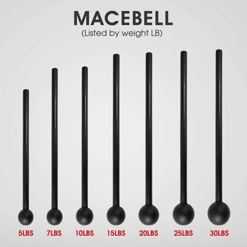 Yes4All Steel Mace Bell for Strength Training - Support Full Body, Muscles, Shoulder, Grips & Forearms Workouts to Rehabilitation, Stretching 5, 7, 10, 15, 20, 25, 30Lb for Woman & Man