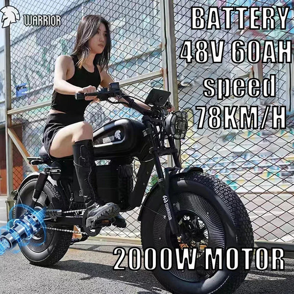 Hydraulic Brake1500W Motorbikes 60AH Ebike Adult Road Electric Bicycle 20 Inch Off-Road Fat Tyre Electric Bike Tandem  Ebikes