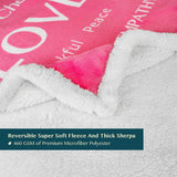 PAVILIA Healing Blanket Sherpa Fleece, Get Well Soon Gift, Soft Hug Compassion Throw Blanket for Women Men, Comfort Caring Inspirational Patient Gift, Positive Thoughts Prayer Love Throw, 50X60 Pink