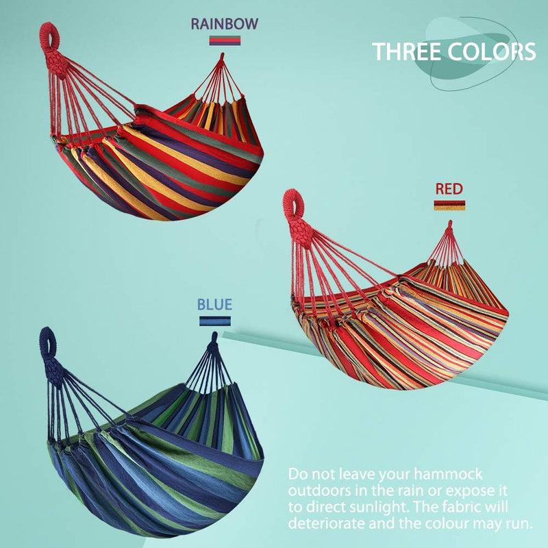 JBM Single Camping Hammock Portable Hammock with Carrying Bag - Support 264Lbs (Blue & Green)