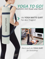 BEAUTYOVO Yoga Mat with Strap, 1/3 Inch Extra Thick Yoga Mat Double-Sided Non Slip, Professional TPE Yoga Mats for Women Men, Workout Mat for Yoga, Pilates and Floor Exercises