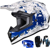 GLX GX623 Youth Atv/Dirt Bike Helmet Combo - Modern, Medium - DOT