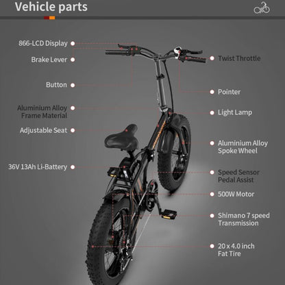 20-In Adult Unisex E-Bike
