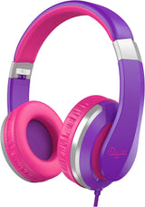 Elecder I41 Kids Headphones, Headphones for Kids Children Girls Boys Teens Foldable Adjustable on Ear Headphones with 3.5Mm Jack for Smartphones Computer MP3/4 Kindle School Travel Tablet (Purple/Red)