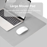 TOWWI Dual Sided Desk Pad, Large Desk Mat, Waterproof Desk Blotter Protector Mouse Pad, Leather Desk Pad Large for Keyboard and Mouse (36" X 17", Gray/Sliver)