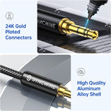 SYNCWIRE 3.5Mm Aux Cable (9.8Ft/3M) Hi-Fi Sound Nylon Braided Auxiliary Audio Cable Adapter Male to Male AUX Cord for Headphones, Car, Home Stereos, Speaker, Iphone, Ipad, Ipod, Echo & More Black