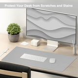 TOWWI Dual Sided Desk Pad, Large Desk Mat, Waterproof Desk Blotter Protector Mouse Pad, Leather Desk Pad Large for Keyboard and Mouse (36" X 17", Gray/Sliver)