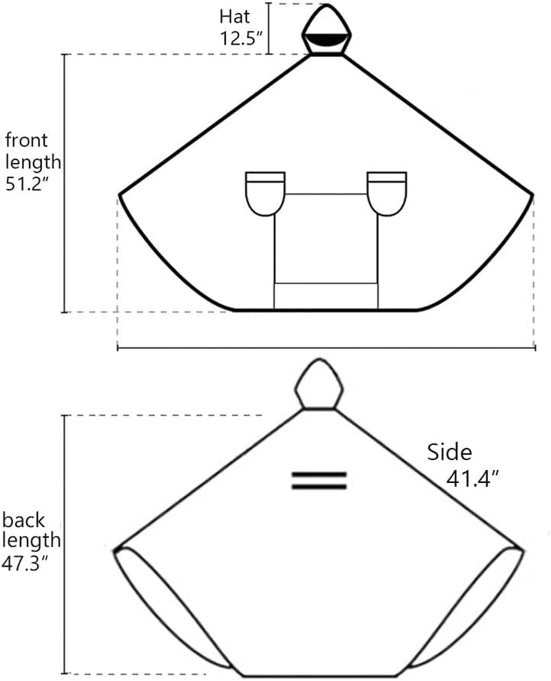 Haozaikeji Universal Motorcycle Raincoat Waterproof Hoodie Rain Cape Reusable Bike E-Bike Rain Coat Mobility Scooter Raincoat