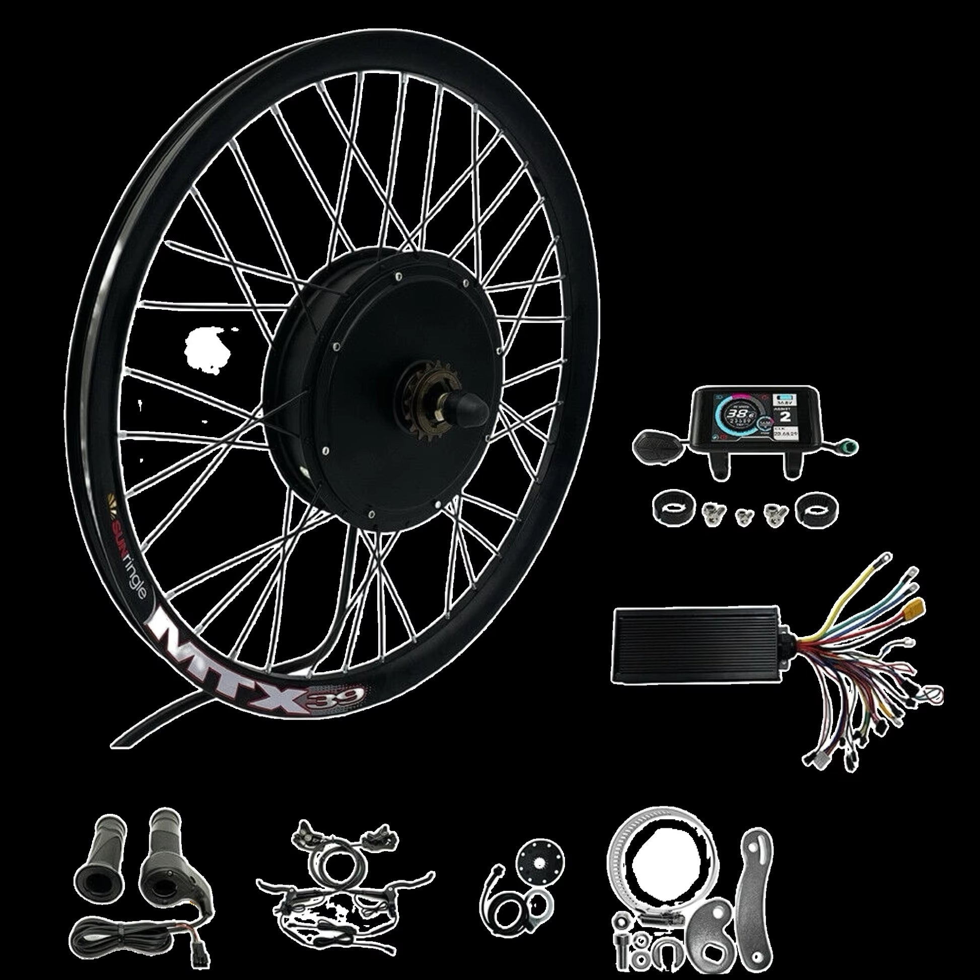72V 3000W 135Mm Dropout Electric Ebike Conversion Kits 72V 60A Sine Wave Controller UKC1 Color Display 8 Magnet PAS
