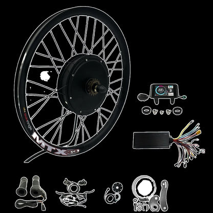 72V 3000W 135Mm Dropout Electric Ebike Conversion Kits 72V 60A Sine Wave Controller UKC1 Color Display 8 Magnet PAS