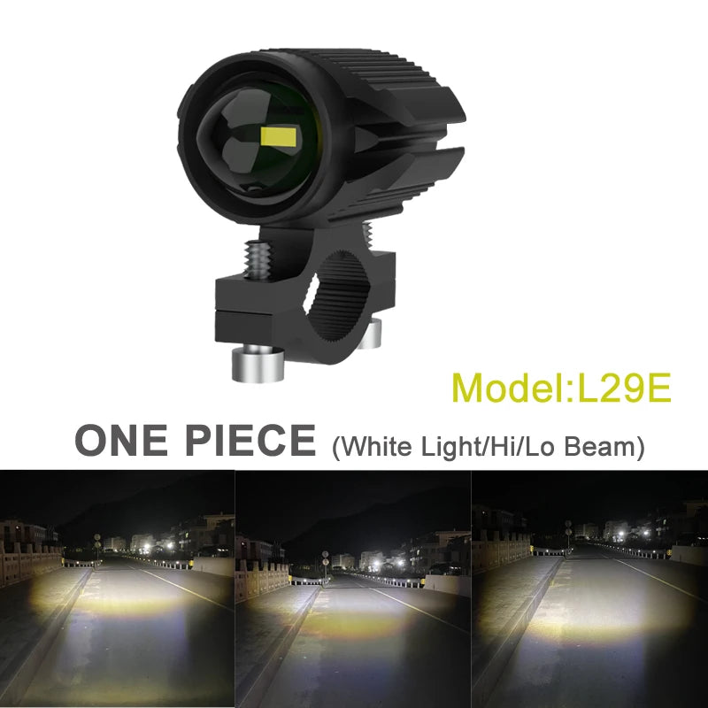15W Super Bright Tri-Model Motorcycle LED Headlight W/ Mini Projector Lens Car ATV Driving Foglight Auxiliary Spotlight