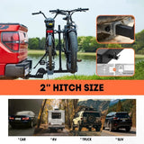 Cyberrack E2 Hitch 2 Ebike Rack with Ramp, 200 Lbs Capacity Electric Bike Carrier Foldable Platform Mount, up to 5-Inch Fat Tire