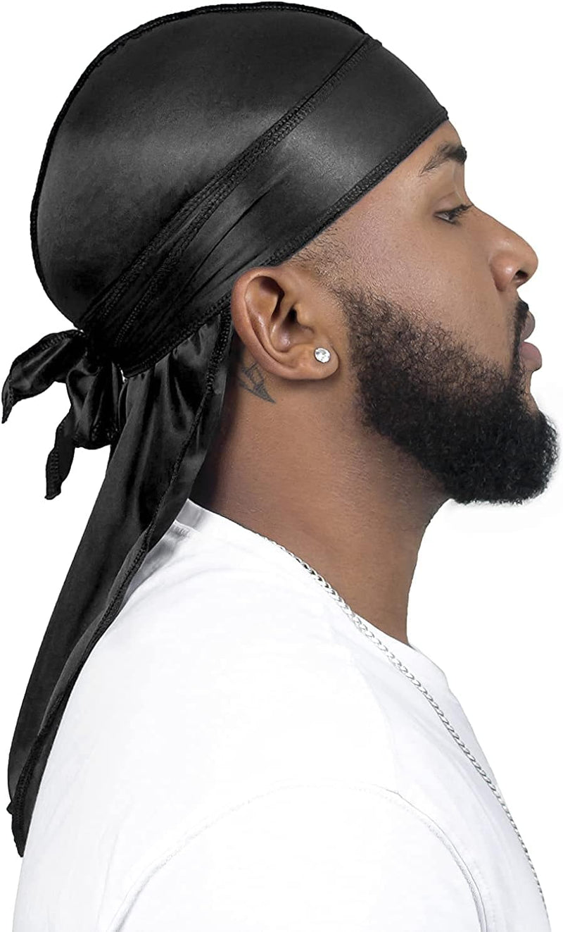 Forcewave 2 Pieces Silky Durag Pack for Men Women Waves, Premium Satin Deluxe Du-Rag