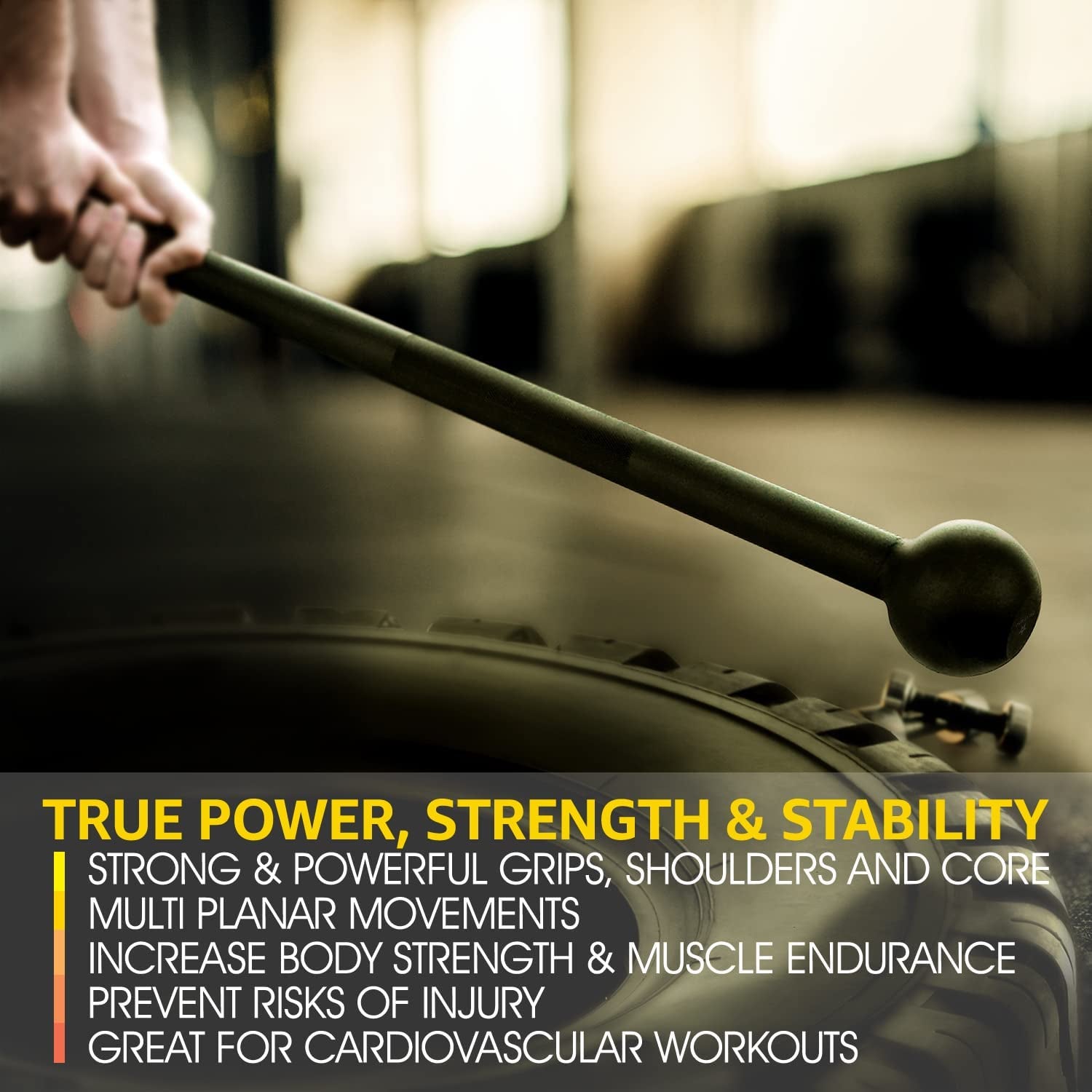 Yes4All Steel Mace Bell for Strength Training - Support Full Body, Muscles, Shoulder, Grips & Forearms Workouts to Rehabilitation, Stretching 5, 7, 10, 15, 20, 25, 30Lb for Woman & Man