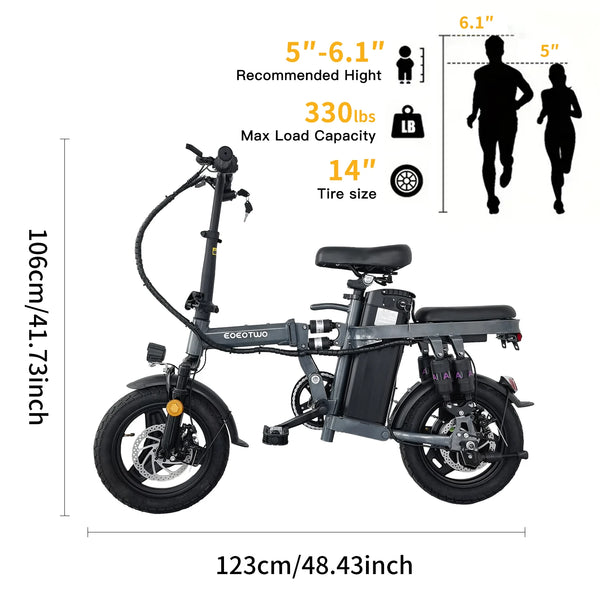 Electric Bikes for Adults,25Mph Fast Folding Ebike Bicycle with Shock Absorbers,600W Peak Motor,24-32Miles Commuter Ebikes
