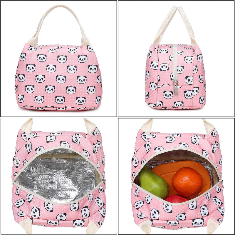 Abshoo Lightweight Cute Panda Backpacks for Girls School Backpacks with Lunch Bag (Panda Pink Set)