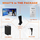 Flyhare Heated Socks,Electric Heated Socks,4000Mah Foot Warmer Heated Socks,3 Level Settings Heated Socks,Rechargeable Heating Cotton Socks,Foot Warm Socks