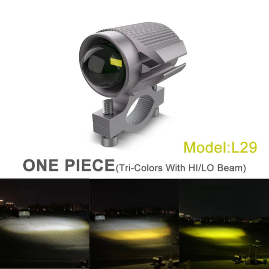 15W Super Bright Tri-Model Motorcycle LED Headlight W/ Mini Projector Lens Car ATV Driving Foglight Auxiliary Spotlight
