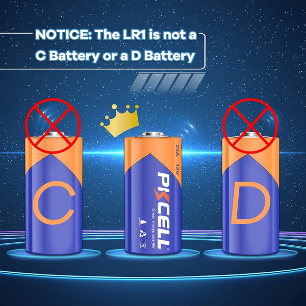 PKCELL N Size 1.5V Alkaline Batteries, 20 Pack Ultra Long-Lasting MN9100/E90/LR1 Medical Battery for Medical Devices, GPS Trackers, Flashlights, Key Fobs, 10-Year Shelf Life