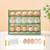 Kitchen Large Capacity Egg Fridge Storage Box - Portable Multi-Layer Egg Tray Organizer, Convenient Opening/Closing Egg Holder