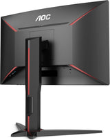 AOC C24G1 24" Curved Frameless Gaming Monitor, FHD 1080P, 1500R VA Panel, 1Ms 144Hz, Freesync, Height Adjustable, VESA, 3-Year Zero Dead Pixels Black