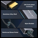 4K Mini Displayport to HDMI Cable, Ivanky 4K@30Hz Thunderbolt to HDMI Cable, [Alum Shell/Braided/Optimal Chip Solution], Mini DP to HDMI for Macbook Air/Pro, Surface Pro/Dock, Monitor, Projector - 6FT