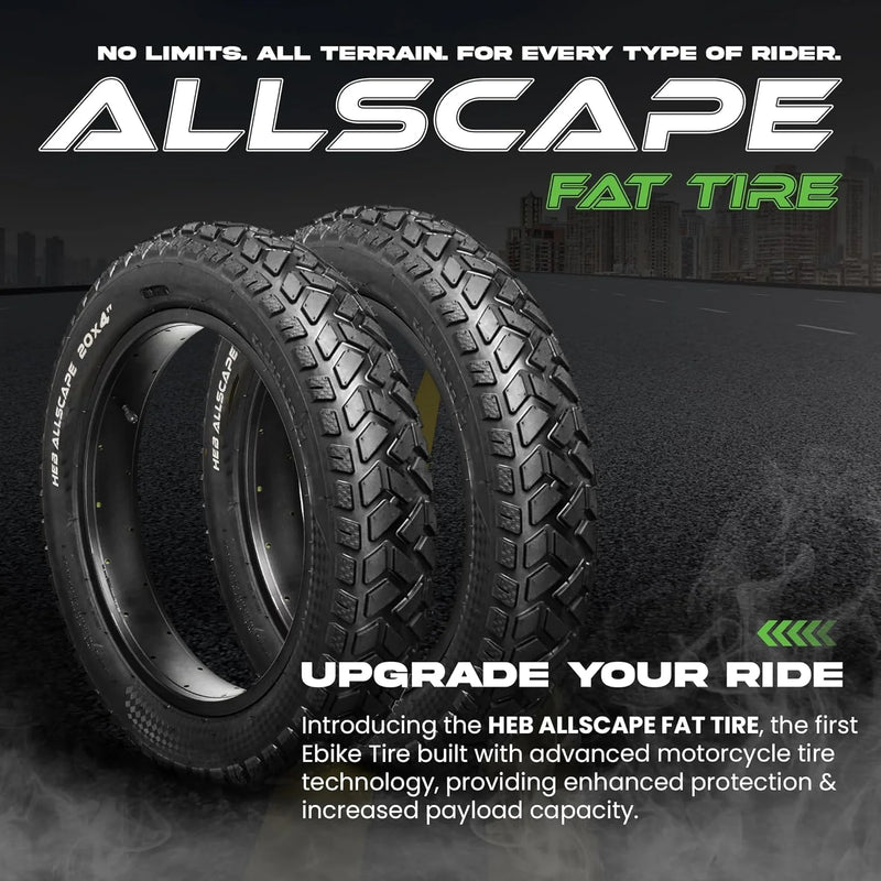 ALLSCAPE 20X4 Fat Tire for E-Bikes, Includes 2 Tires