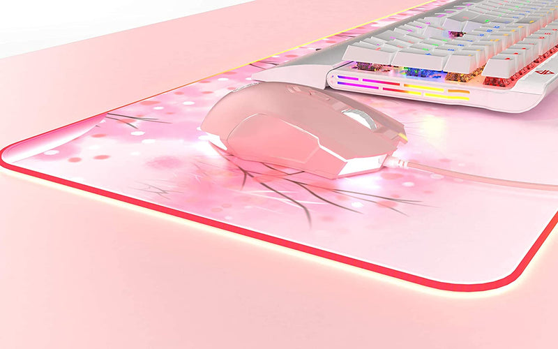 FIRSTBLOOD ONLY GAME. AJ52 Watcher RGB Gaming Mouse, Programmable 7 Buttons, Ergonomic LED Backlit USB Gamer Mice Computer Laptop PC, for Windows Mac OS Linux, Pink