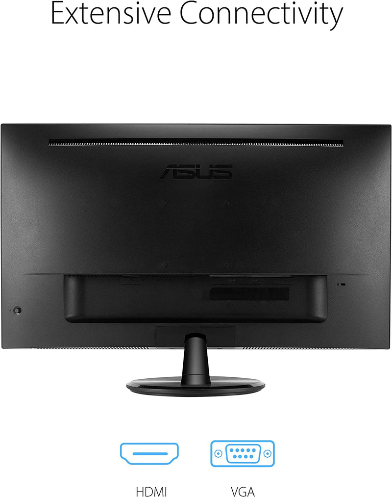ASUS VP279HE 27” Monitor, 1080P Full HD, 75Hz, IPS, Adaptive-Sync/Freesync, Eye Care, HDMI VGA, Frameless, Low Blue Light, Flicker Free, VESA Wall Mountable