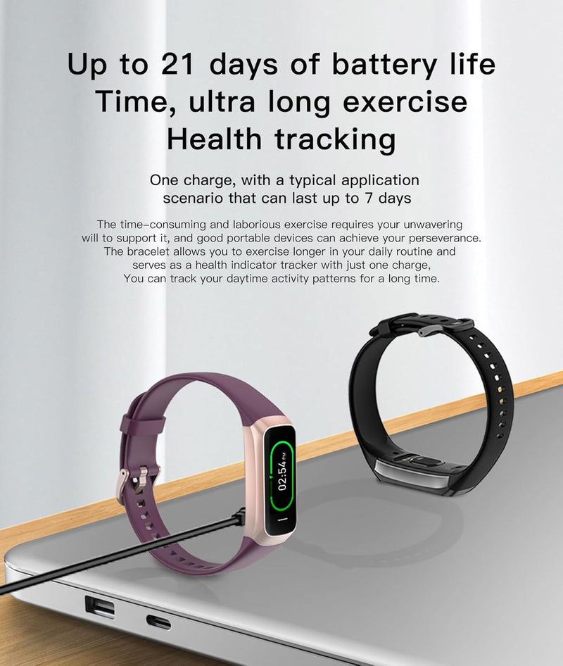 Health and Fitness Tracker for Men and Women, AMOLED Display, Compatible with Android & iOS, Features Blood Pressure Monitoring, Calorie Tracking, Alarm, Stopwatch, and IP68 Waterproof Rating