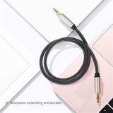 Ugreen 3.5Mm Male to Male Auxiliary Aux Stereo Professional Hifi Cable with Silver-Plating Copper Core, Gold Plated, Nylon Braid, Tangle-Free for for Audiophile/Musical Lovers Silver, 1M 3Ft