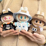 For Labubu V2 Plush Doll Pendant Cartoon Jumpsuit Three Piece Set Cool & Cute Outfit Accessories Labubu Clothes Ropa Labubu