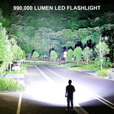 990000 Lumens Powerful Flashlight Rechargeable XHP90 Super Bright Waterproof Led Tactical Flashlight 5 Mode USB Zoom Torch for Camping Emergency