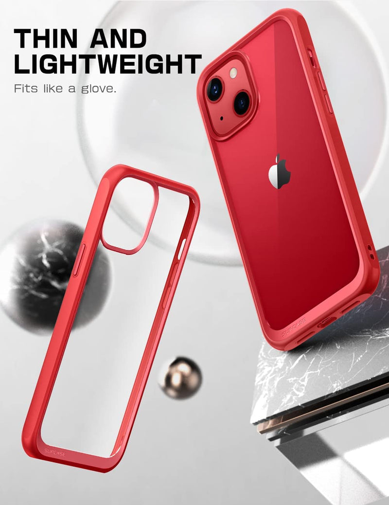 SUPCASE Unicorn Beetle Style Series Case for Iphone 13 (2021 Release) 6.1 Inch, Premium Hybrid Protective Clear Case (Red)