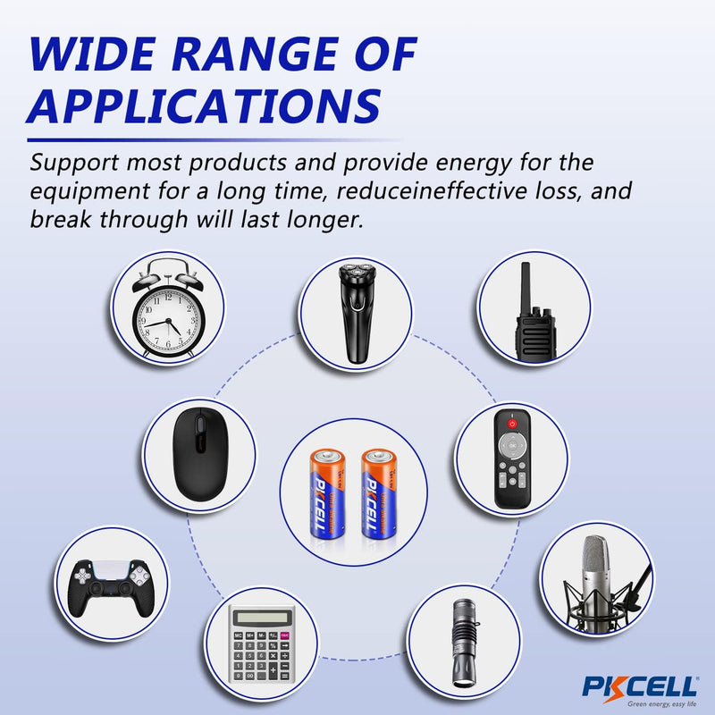 PKCELL N Size 1.5V Alkaline Batteries, 20 Pack Ultra Long-Lasting MN9100/E90/LR1 Medical Battery for Medical Devices, GPS Trackers, Flashlights, Key Fobs, 10-Year Shelf Life