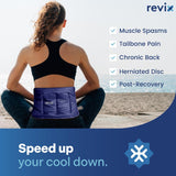 REVIX Ice Pack for Injuries Reusable Gel for Lower Back, Cold Packs for Back Shoulder, Elbow, Hip, Leg, Wrap around Entire Knee, Soft Cold Compress,16 × 9" Navy