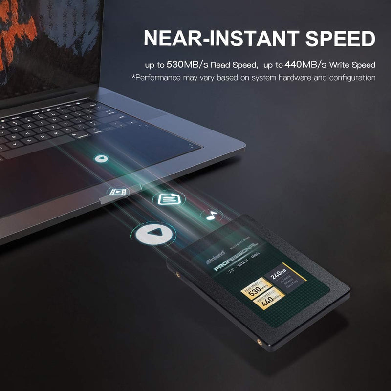 INLAND Professional 240GB SSD 3D NAND SATA III 6Gb/S 2.5" 7Mm Internal Solid State Drive (240G)