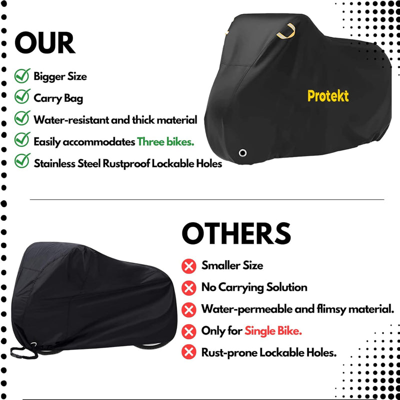 Bike Cover for 2-3 Bikes - Stationary Heavy Duty Bike Covers for Outdoor Storage