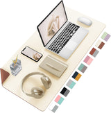 Aothia Double-Sided PU Leather Desk Pad - Non-Slip Large Mouse Pad & Desk Mat for Office, Home - Waterproof, Easy to Clean, Durable Dual-Sided Surface (31.5" X 15.7", Beige)