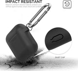 Ahastyle Upgrade Silicone Case Protective Cover [Front LED Visible] Compatible with Apple Airpods 2 & 1 (Black)