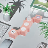 Ijoy Flexible Power Strip - 3 AC Outlets and 2 USB Charging Ports with Pink Extension Cord, Power Strips with Surge Protection, Decorative Surge Protector Outlet Extender for Home, Office, and More