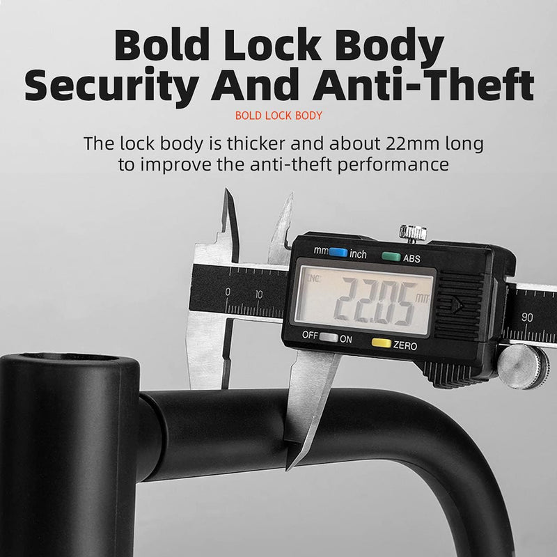 ROCKBROS U Lock Bike U Lock with Cable Heavy Duty anti Theft Bike Lock U-Lock 4 Ft Cable Mounting Bracket for Bikes Ebikes Motorcycles Scooters