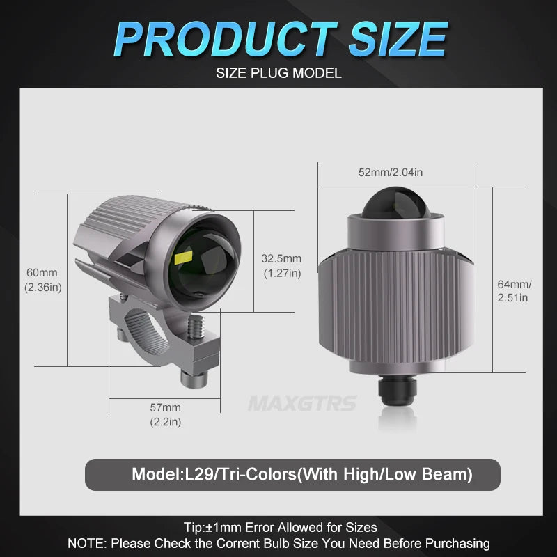 15W Super Bright Tri-Model Motorcycle LED Headlight W/ Mini Projector Lens Car ATV Driving Foglight Auxiliary Spotlight