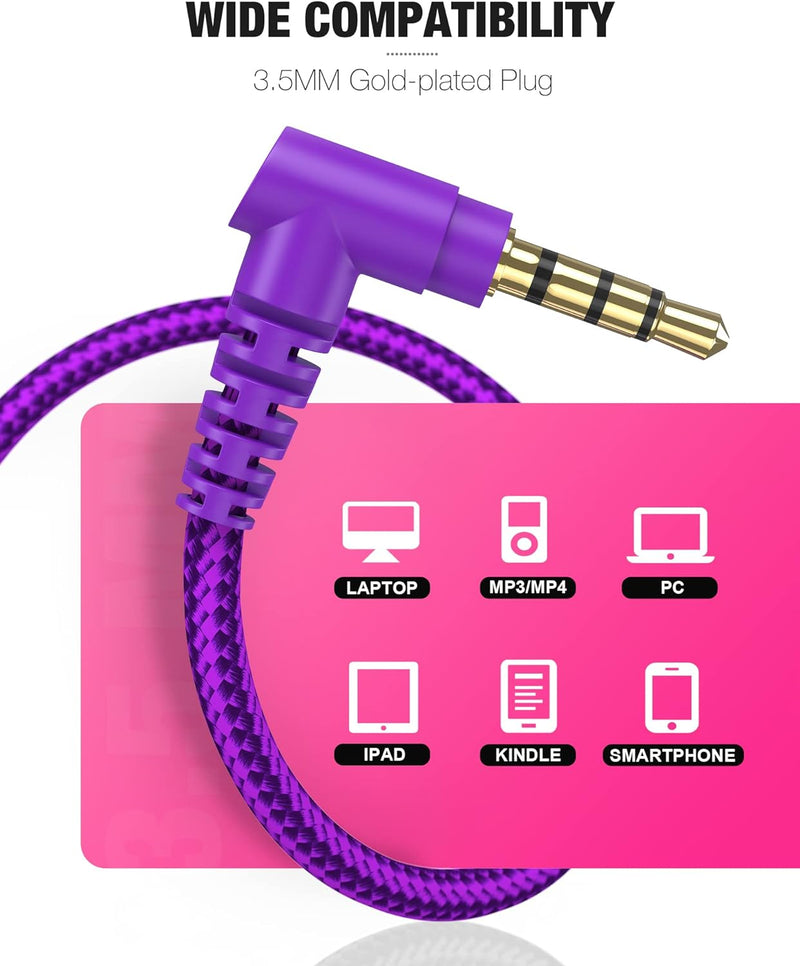 Elecder I41 Kids Headphones, Headphones for Kids Children Girls Boys Teens Foldable Adjustable on Ear Headphones with 3.5Mm Jack for Smartphones Computer MP3/4 Kindle School Travel Tablet (Purple/Red)